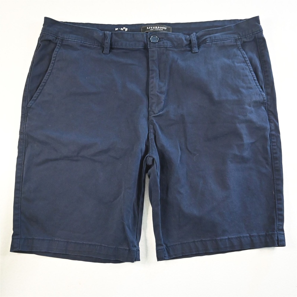Liverpool 40x9" Navy Blue Modern Stretch Chino‎ Mens Shorts